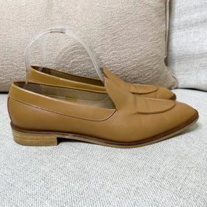 Everlane Camel 100% Italian Leather Slip On Modern Loafer Flats Size 9